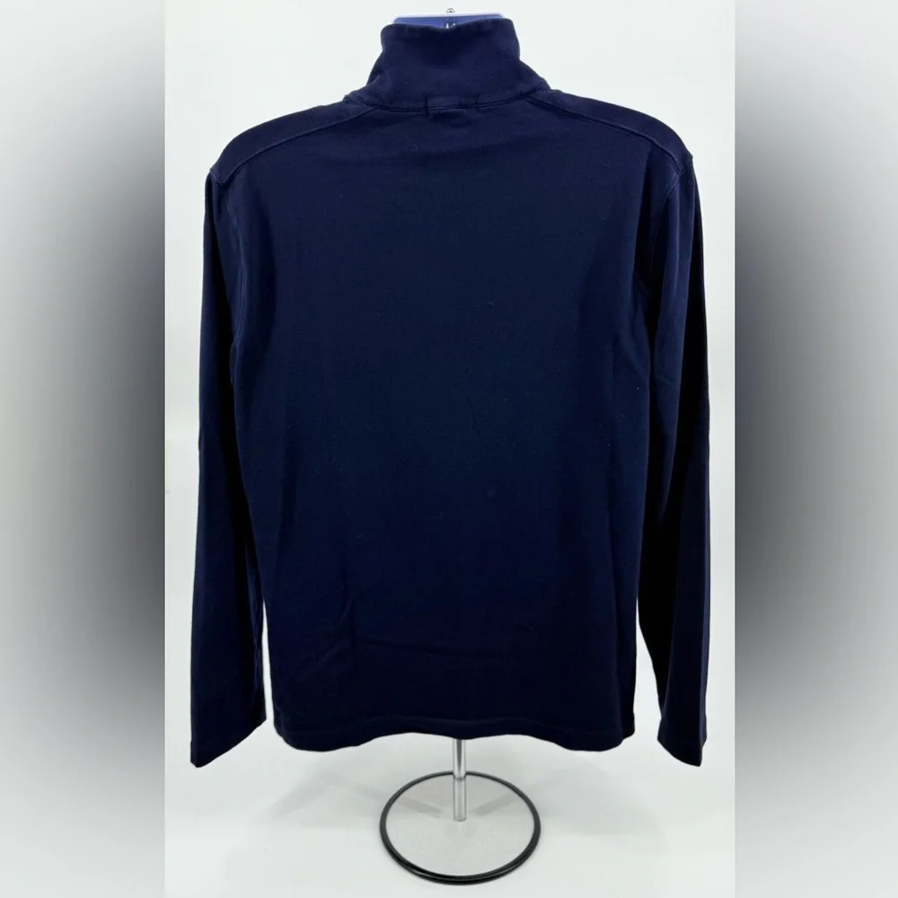 J Crew 1/4 Zip Navy Blue Pullover Sweater Sweatshirt L/S 100% Cotton Men’s Large